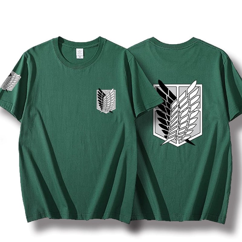 Attack on Titan Clothes Wings of Freedom T-shirt Two-Dimensional Anime Peripheral Japanese Style Cotton Short-Sleeved Baby Boy and Girl Summer - Yallafit