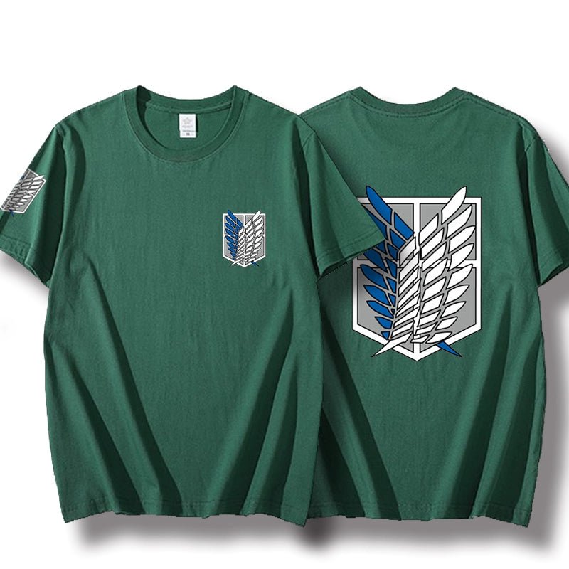 Attack on Titan Clothes Wings of Freedom T-shirt Two-Dimensional Anime Peripheral Japanese Style Cotton Short-Sleeved Baby Boy and Girl Summer - Yallafit