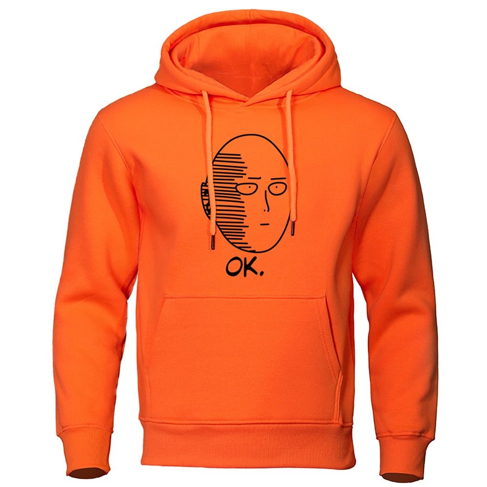 Autumn Casual Hooded Sweatshirt One Punch Man Hoodie Japanese Anime Men Pullover Harajuku Saitama Sensei Mens Fashion Streetwear - Yallafit