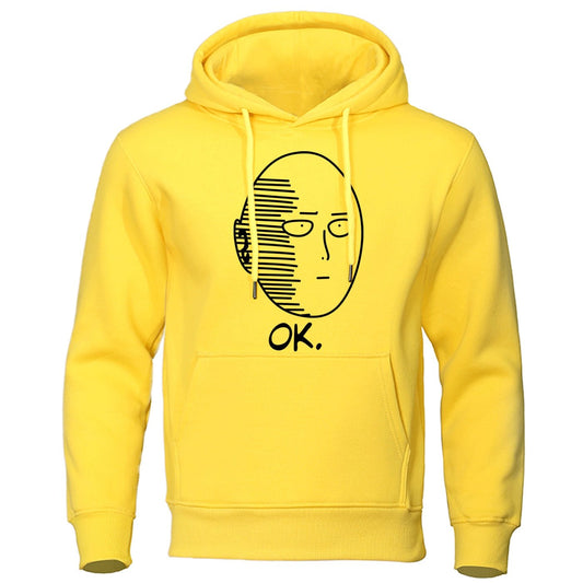 Autumn Casual Hooded Sweatshirt One Punch Man Hoodie Japanese Anime Men Pullover Harajuku Saitama Sensei Mens Fashion Streetwear - Yallafit