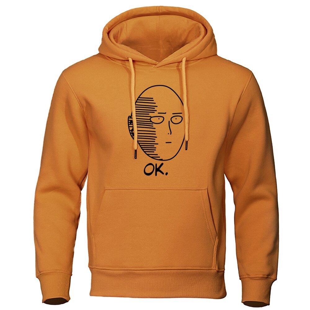 Autumn Casual Hooded Sweatshirt One Punch Man Hoodie Japanese Anime Men Pullover Harajuku Saitama Sensei Mens Fashion Streetwear - Yallafit
