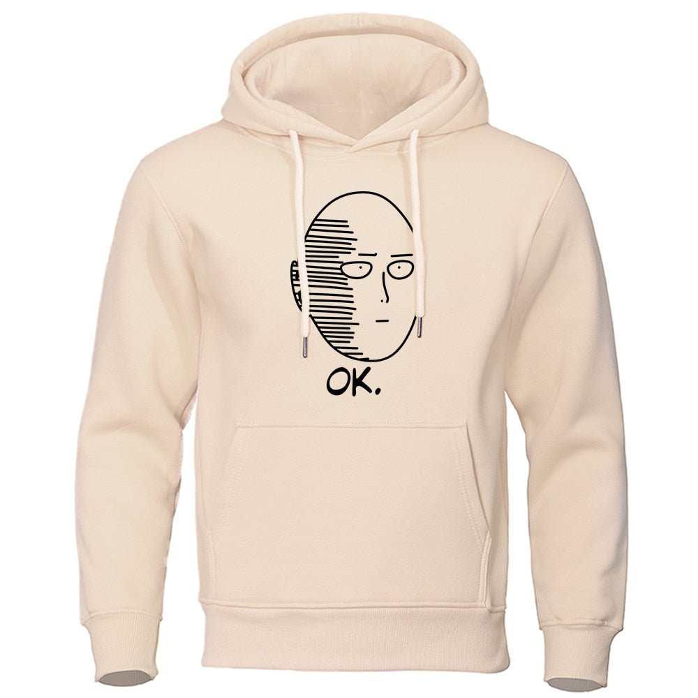 Autumn Casual Hooded Sweatshirt One Punch Man Hoodie Japanese Anime Men Pullover Harajuku Saitama Sensei Mens Fashion Streetwear - Yallafit