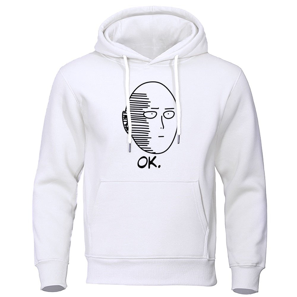Autumn Casual Hooded Sweatshirt One Punch Man Hoodie Japanese Anime Men Pullover Harajuku Saitama Sensei Mens Fashion Streetwear - Yallafit