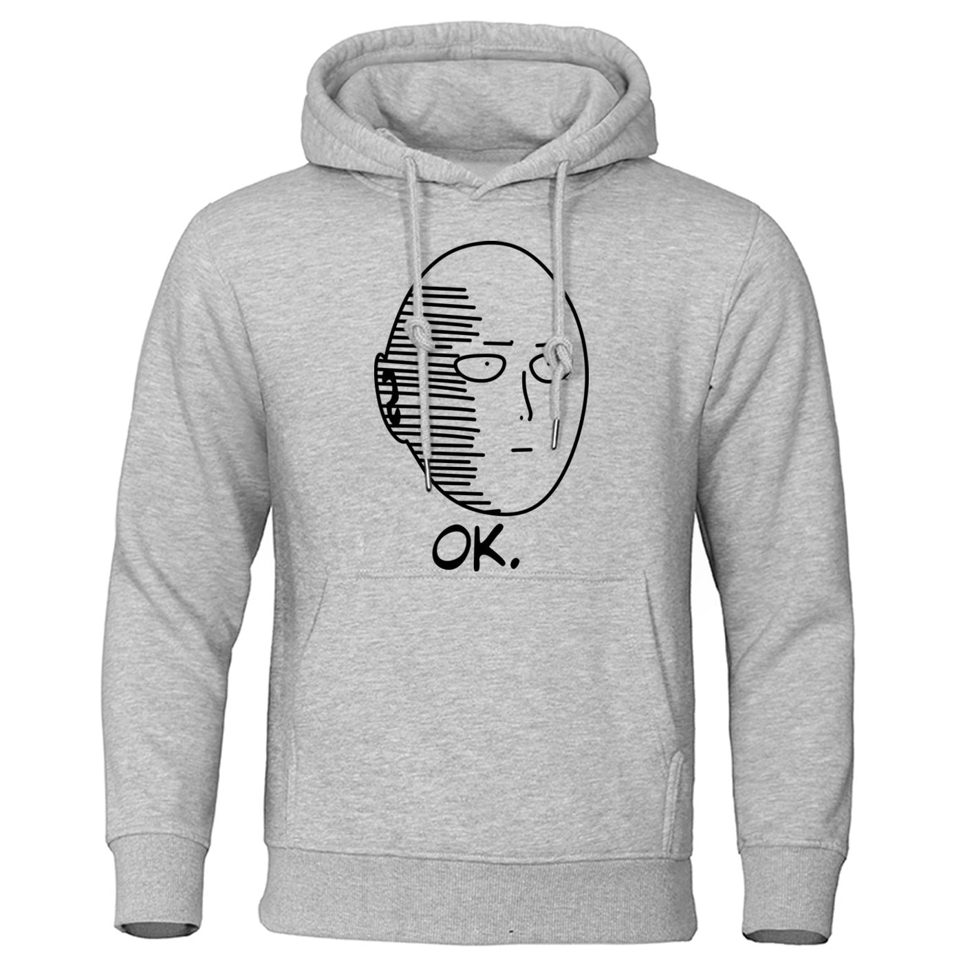 Autumn Casual Hooded Sweatshirt One Punch Man Hoodie Japanese Anime Men Pullover Harajuku Saitama Sensei Mens Fashion Streetwear - Yallafit