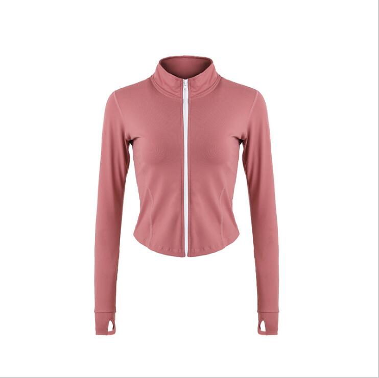 Autumn Sport Jacket Women Long Sleeve Zip Fitness Yoga Shirt Top Workout Gym Activewear Sport Running Coats Training Clothes - Yallafit