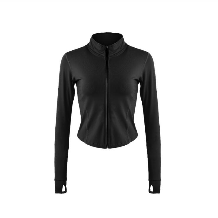 Autumn Sport Jacket Women Long Sleeve Zip Fitness Yoga Shirt Top Workout Gym Activewear Sport Running Coats Training Clothes - Yallafit