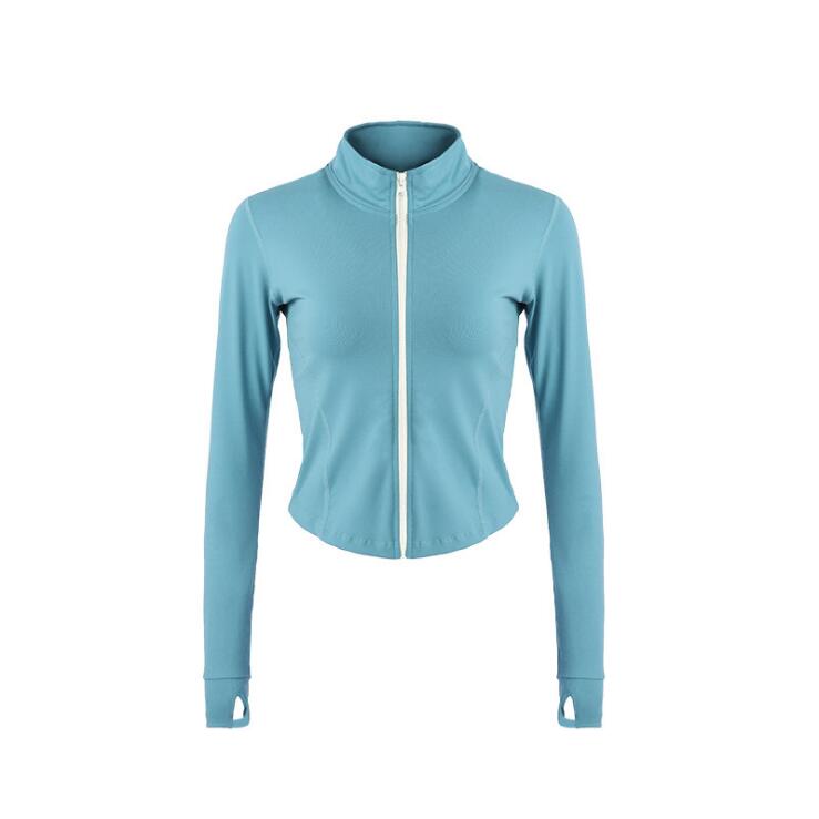 Autumn Sport Jacket Women Long Sleeve Zip Fitness Yoga Shirt Top Workout Gym Activewear Sport Running Coats Training Clothes - Yallafit