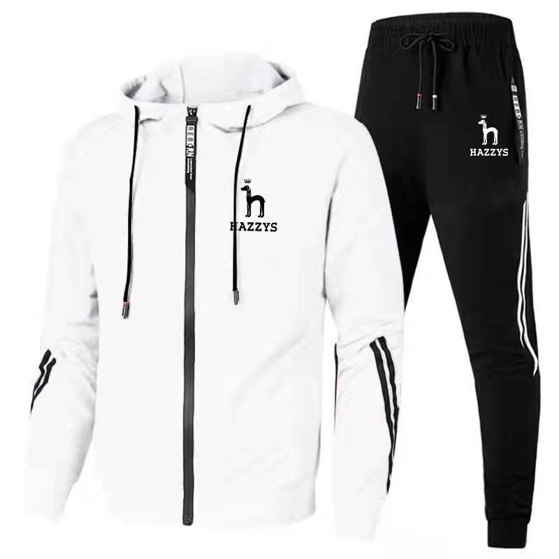 Autumn Winter Men's Brand Printed Tracksuit Suit Man Zipper Hoodie+Pants 2 Piece Set Casual Gym Fitness Jogging Sportswear M-3XL - Yallafit