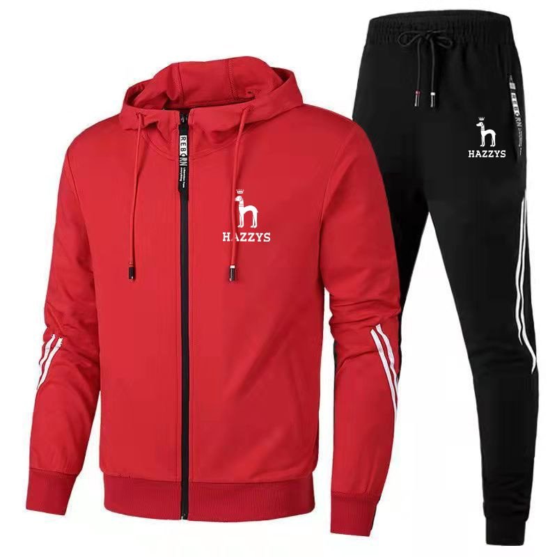 Autumn Winter Men's Brand Printed Tracksuit Suit Man Zipper Hoodie+Pants 2 Piece Set Casual Gym Fitness Jogging Sportswear M-3XL - Yallafit
