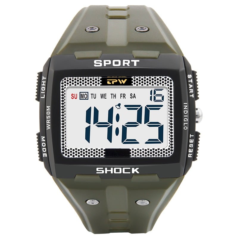Big Numbers Easy to Read 5ATM Water Resistant Men Digital Watch Outdoor Sport - Yallafit