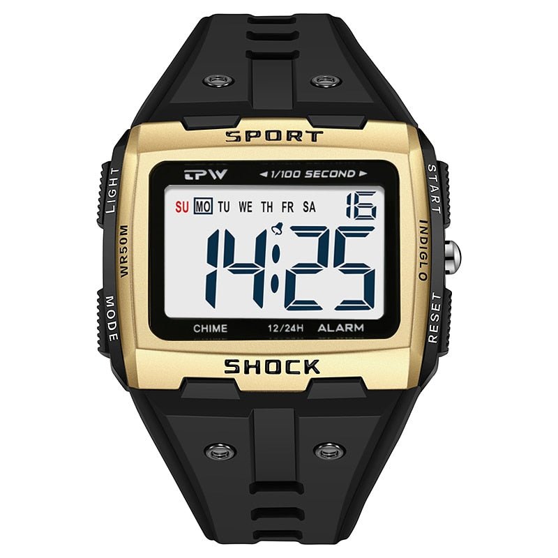 Big Numbers Easy to Read 5ATM Water Resistant Men Digital Watch Outdoor Sport - Yallafit