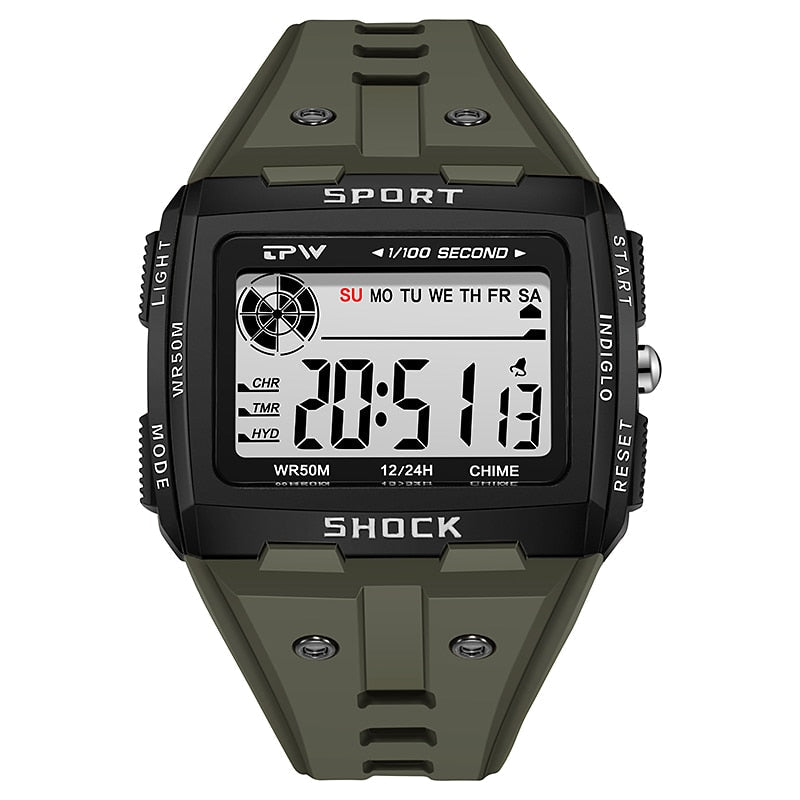 Big Numbers Easy to Read 5ATM Water Resistant Men Digital Watch Outdoor Sport - Yallafit