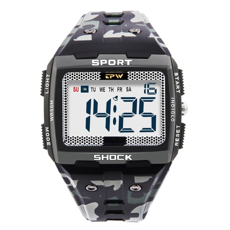 Big Numbers Easy to Read 5ATM Water Resistant Men Digital Watch Outdoor Sport - Yallafit