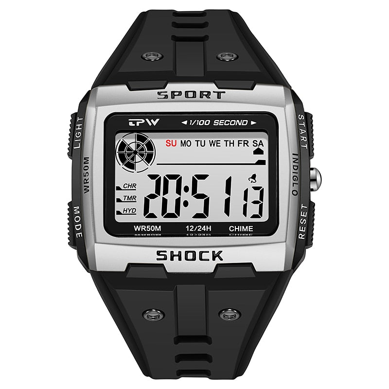 Big Numbers Easy to Read 5ATM Water Resistant Men Digital Watch Outdoor Sport - Yallafit