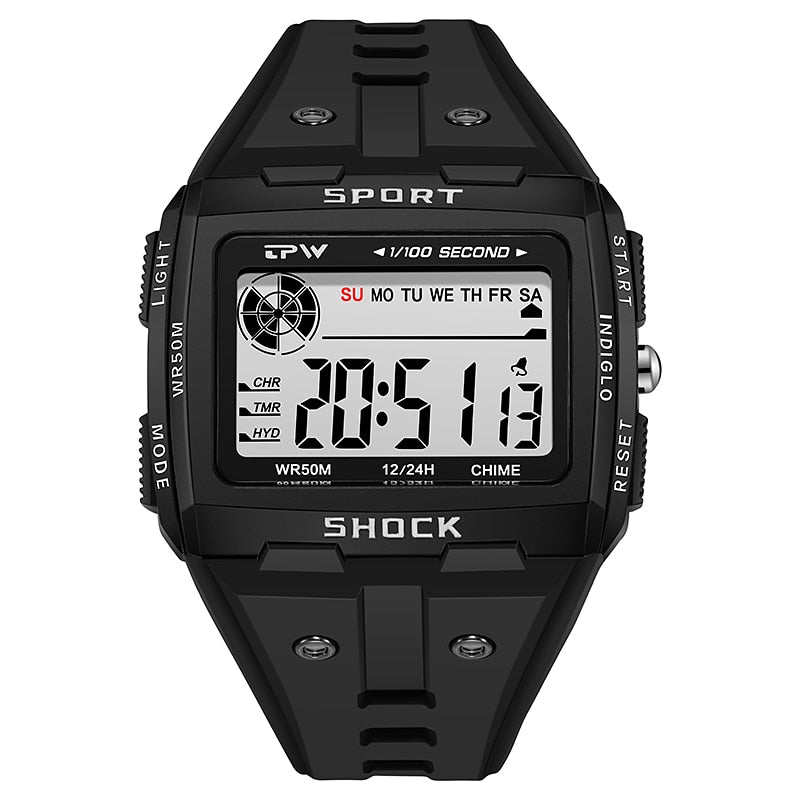 Big Numbers Easy to Read 5ATM Water Resistant Men Digital Watch Outdoor Sport - Yallafit