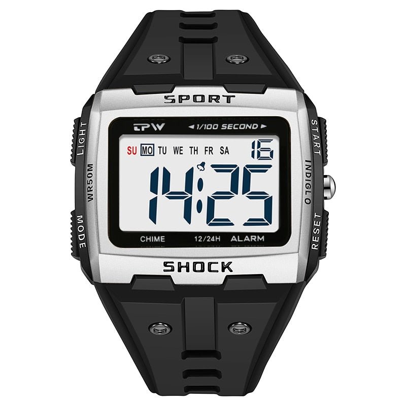 Big Numbers Easy to Read 5ATM Water Resistant Men Digital Watch Outdoor Sport - Yallafit