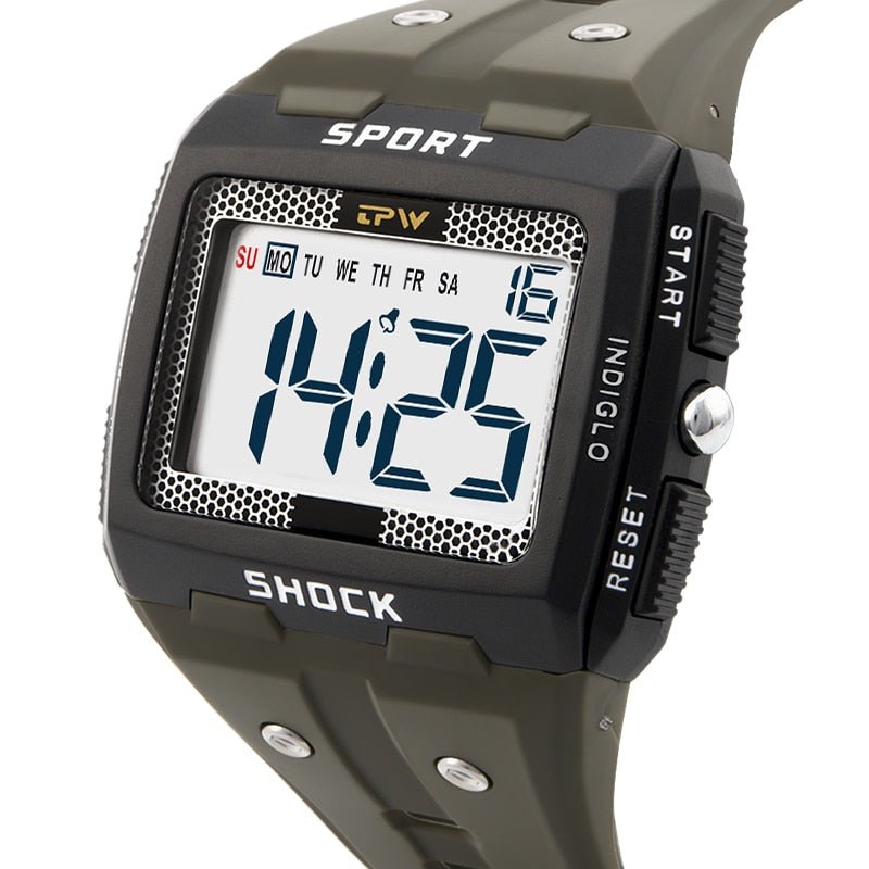 Big Numbers Easy to Read 5ATM Water Resistant Men Digital Watch Outdoor Sport - Yallafit