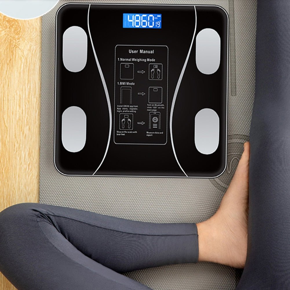 Bluetooth-compatible Electronic Scale Body Digital Smart Household Weight Scale Household Human Health Fat Measurement Scale - Yallafit