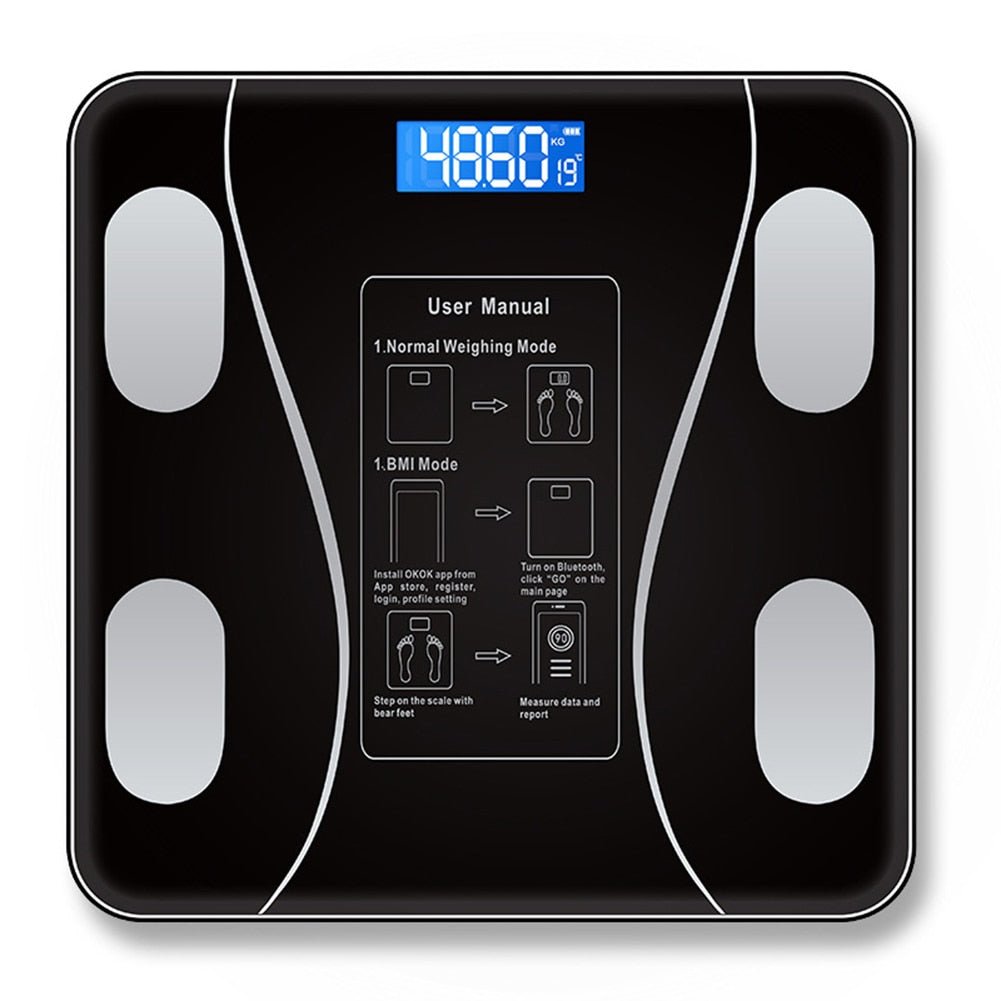 Bluetooth-compatible Electronic Scale Body Digital Smart Household Weight Scale Household Human Health Fat Measurement Scale - Yallafit