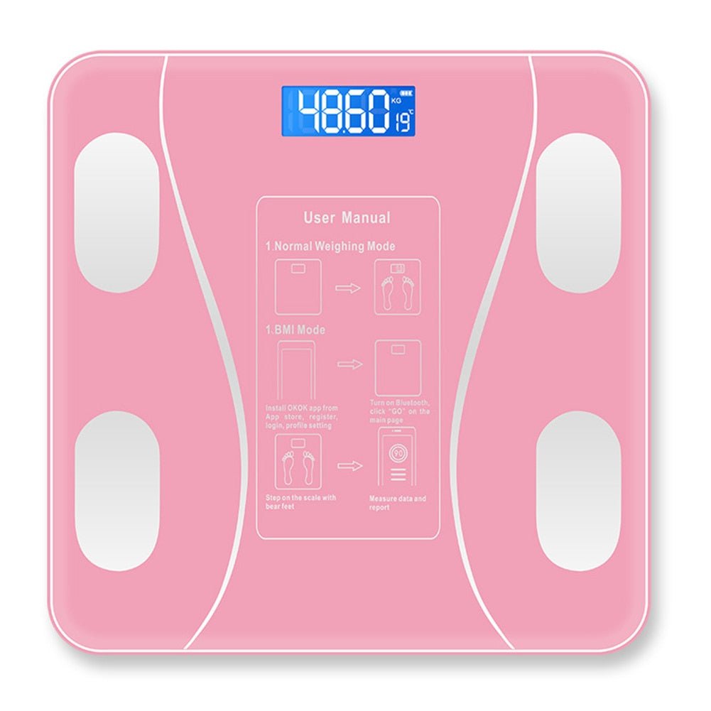 Bluetooth-compatible Electronic Scale Body Digital Smart Household Weight Scale Household Human Health Fat Measurement Scale - Yallafit