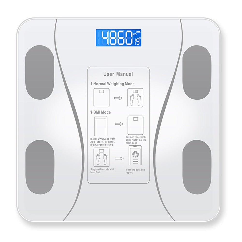 Bluetooth-compatible Electronic Scale Body Digital Smart Household Weight Scale Household Human Health Fat Measurement Scale - Yallafit