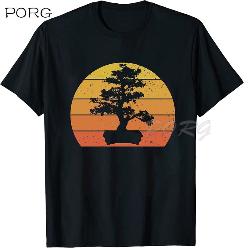 Bonsai Tree In Japanese Men Top T Shirt Manga Anime Tshirts Funny Camisas Hombre Cotton Fashion T-Shirt Streetwear Mens Tshirt - Yallafit