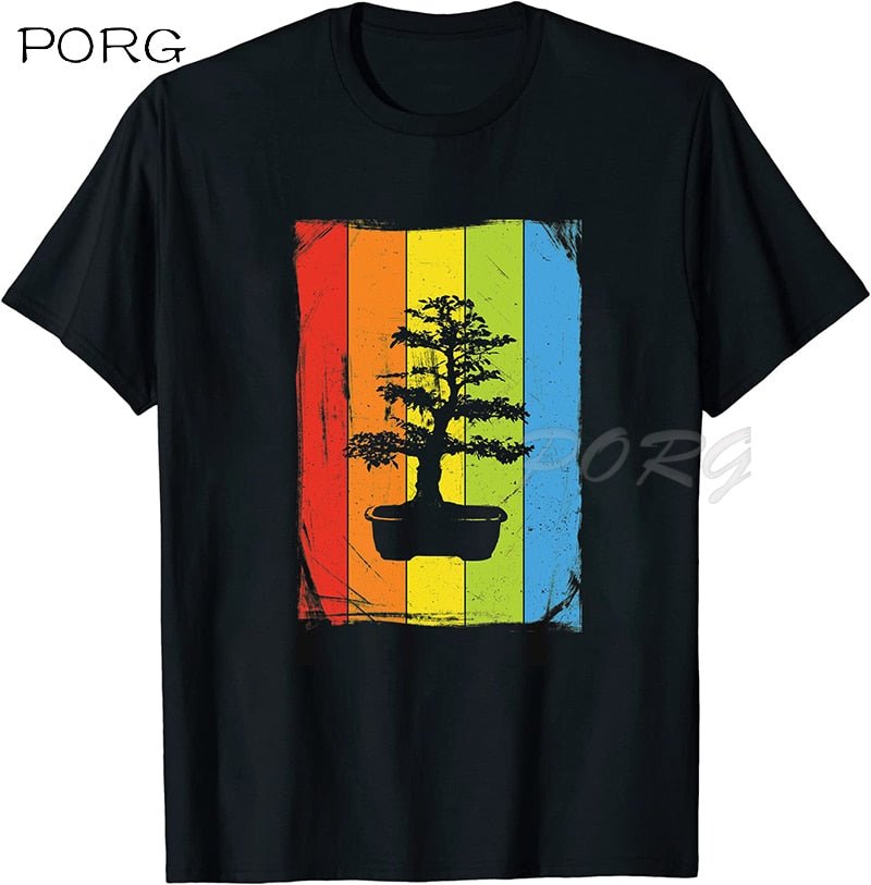 Bonsai Tree In Japanese Men Top T Shirt Manga Anime Tshirts Funny Camisas Hombre Cotton Fashion T-Shirt Streetwear Mens Tshirt - Yallafit