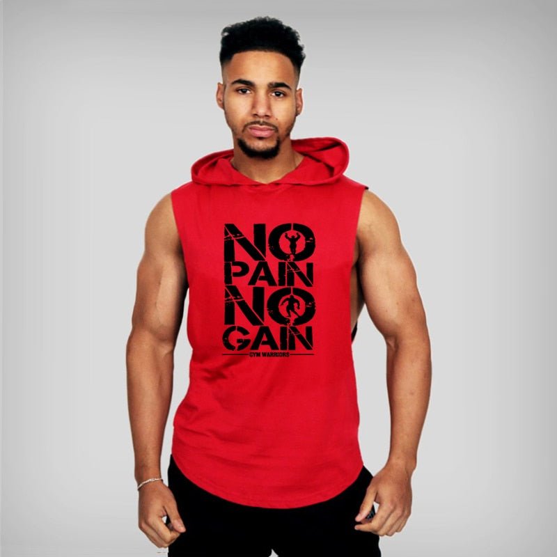 Brand Gyms Clothing Mens Bodybuilding Hooded Tank Top Cotton Sleeveless Vest Sweatshirt Fitness Workout Sportswear Tops Male - Yallafit