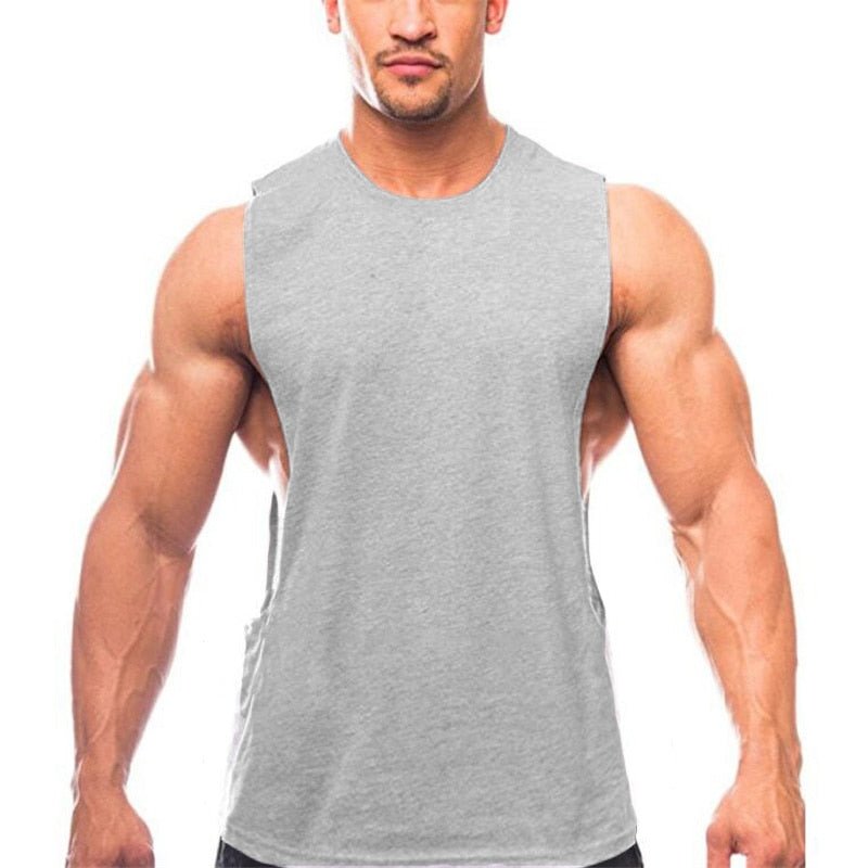 Brand New Plain Tank Top Men Bodybuilding singlet Gym Stringer Sleeveless Shirt Blank Fitness Clothing Sportwear Muscle Vest - Yallafit