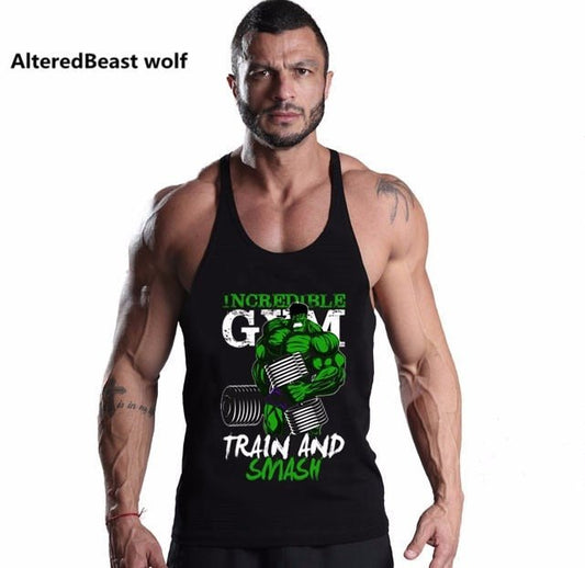 Brand Sexy Men Fitness Tank Tops TRAIN print Bodybuilding Men O-Neck Sleeveless Shirt Muscle Cotton Tank Top men vest Singlets - Yallafit