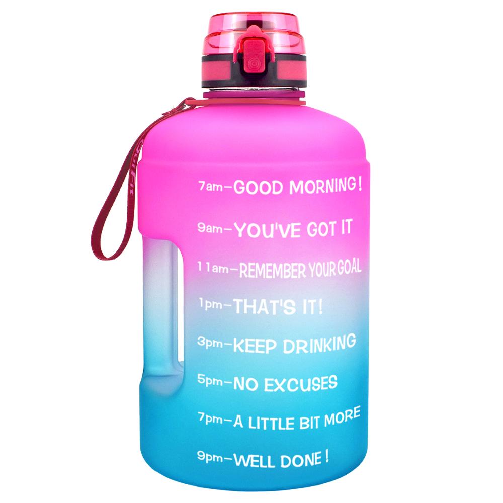 BuildLife 1.3L 2.2L 3.78L Water Bottle With Locking Flip-Flop Lid Outdoor Gym Fitness Sports BPA Free Large Capacity Jug - Yallafit