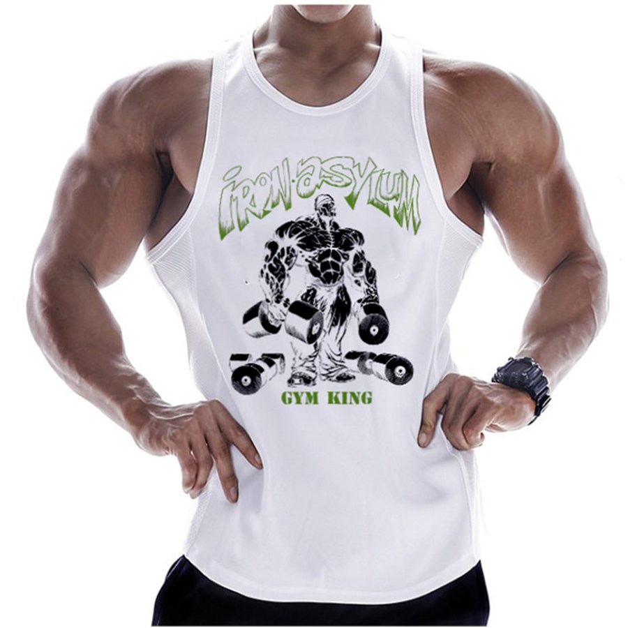 Casual Printed Tank Tops Men Bodybuilding Sleeveless Shirt Cotton Gym Fitness Workout Clothes Stringer Singlet Male Summer Vest - Yallafit