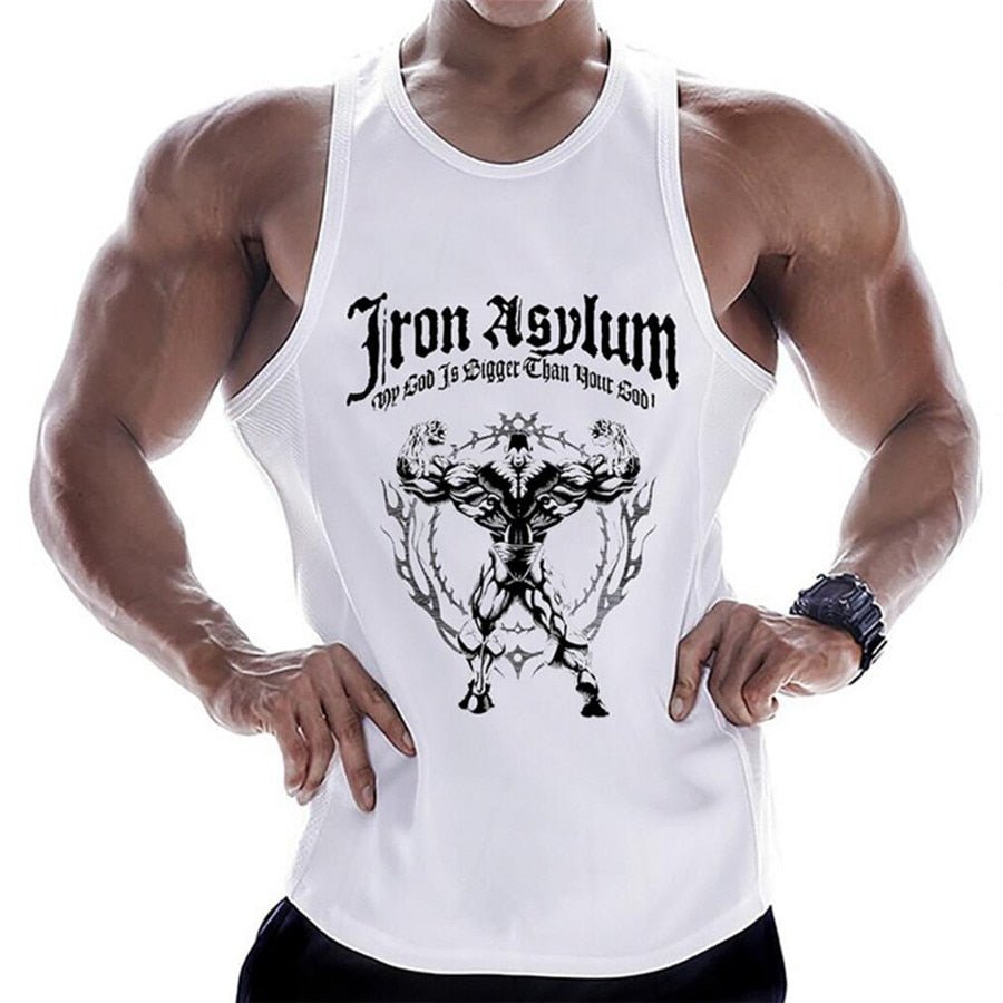 Casual Printed Tank Tops Men Bodybuilding Sleeveless Shirt Cotton Gym Fitness Workout Clothes Stringer Singlet Male Summer Vest - Yallafit