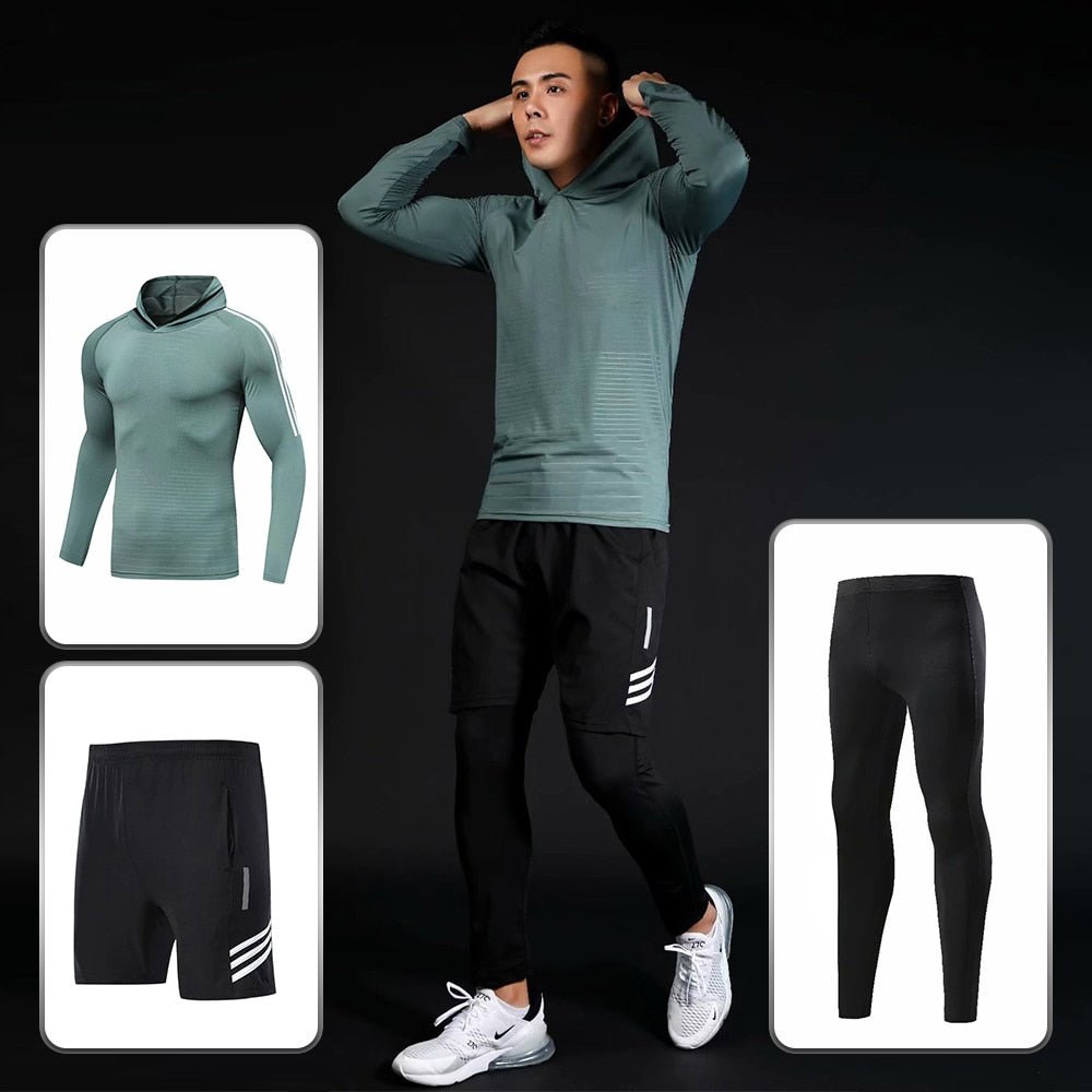 Compression Sport Suits Men Running Suit Quick Drying Fitness Running Clothes Sets Joggers Training Suit Workout Gym Clothing - Yallafit