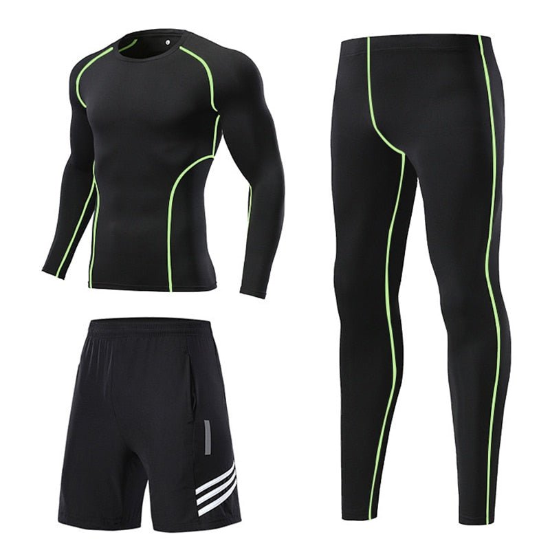 Compression Sport Suits Men Running Suit Quick Drying Fitness Running Clothes Sets Joggers Training Suit Workout Gym Clothing - Yallafit