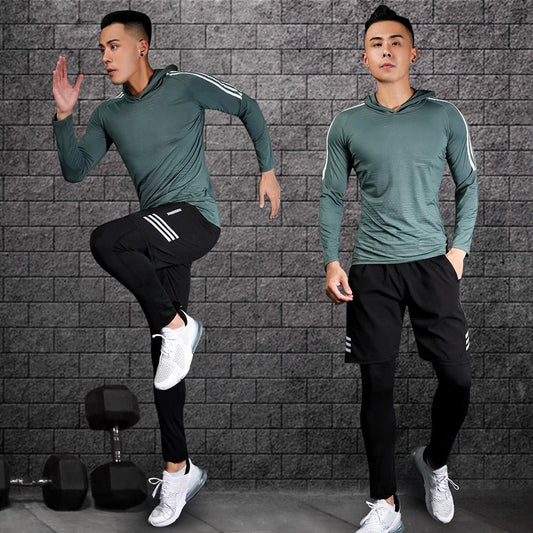 Compression Sport Suits Men Running Suit Quick Drying Fitness Running Clothes Sets Joggers Training Suit Workout Gym Clothing - Yallafit