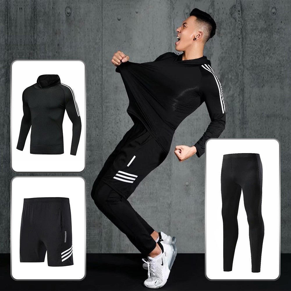 Compression Sport Suits Men Running Suit Quick Drying Fitness Running Clothes Sets Joggers Training Suit Workout Gym Clothing - Yallafit