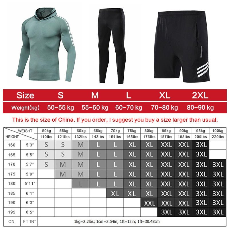 Compression Sport Suits Men Running Suit Quick Drying Fitness Running Clothes Sets Joggers Training Suit Workout Gym Clothing - Yallafit