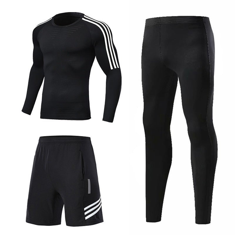 Compression Sport Suits Men Running Suit Quick Drying Fitness Running Clothes Sets Joggers Training Suit Workout Gym Clothing - Yallafit