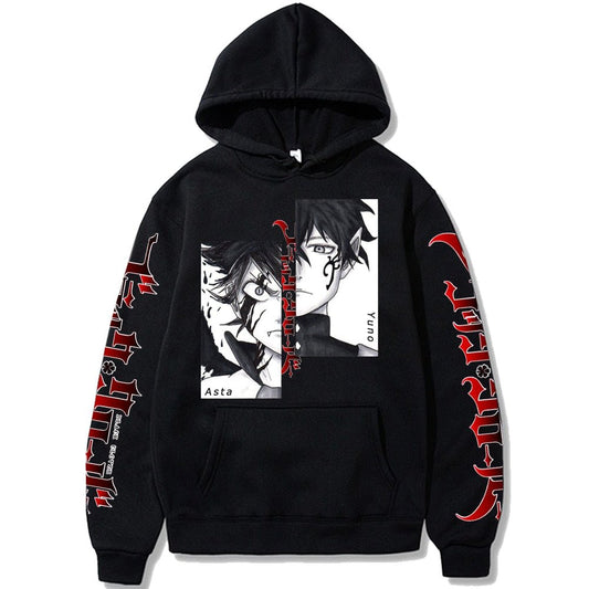 Cool Hoodie Sweatshirt Japanese Anime Harajuku Asta Graphic Hoodie Black Clover Print Clothes Hoodies Tops Clothes - Yallafit