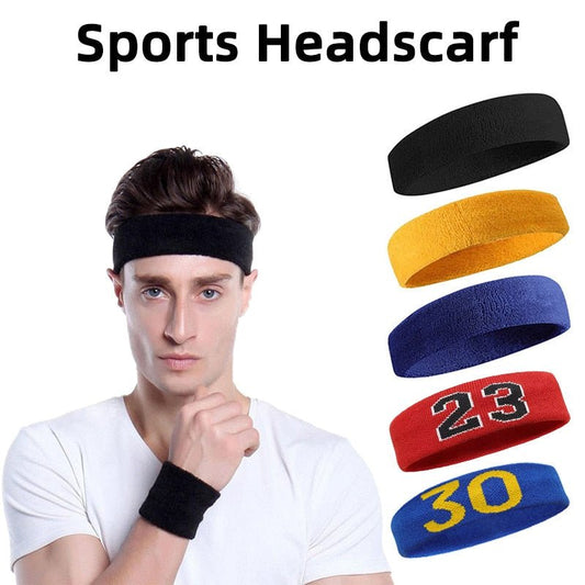 Cotton Athletic Headband Elastic Sweatband Protection Basketball Sport Adult Kids Gym Fitness Sweat Hair Band Volleyball Tennis - Yallafit