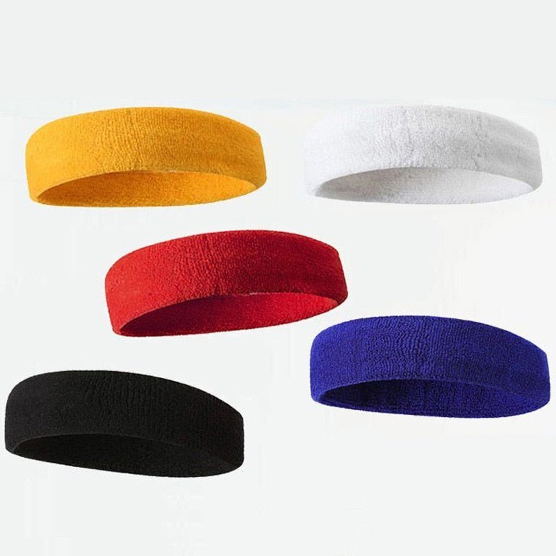 Cotton Athletic Headband Elastic Sweatband Protection Basketball Sport Adult Kids Gym Fitness Sweat Hair Band Volleyball Tennis - Yallafit