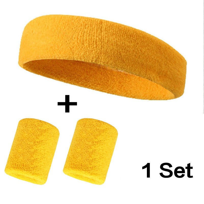 Cotton Athletic Headband Elastic Sweatband Protection Basketball Sport Adult Kids Gym Fitness Sweat Hair Band Volleyball Tennis - Yallafit