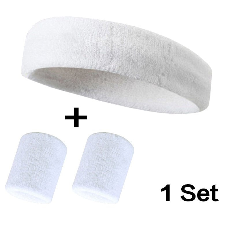 Cotton Athletic Headband Elastic Sweatband Protection Basketball Sport Adult Kids Gym Fitness Sweat Hair Band Volleyball Tennis - Yallafit