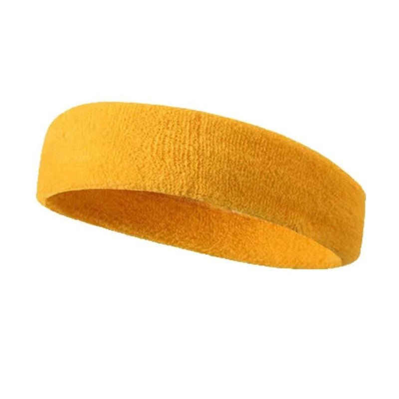 Cotton Athletic Headband Elastic Sweatband Protection Basketball Sport Adult Kids Gym Fitness Sweat Hair Band Volleyball Tennis - Yallafit