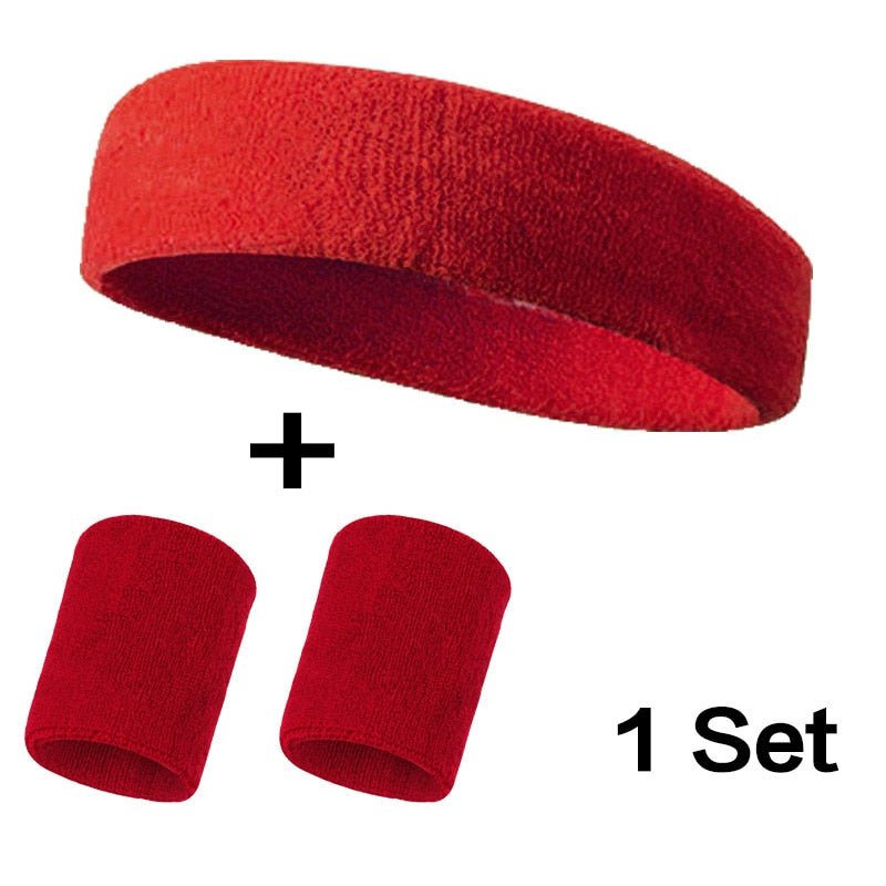 Cotton Athletic Headband Elastic Sweatband Protection Basketball Sport Adult Kids Gym Fitness Sweat Hair Band Volleyball Tennis - Yallafit