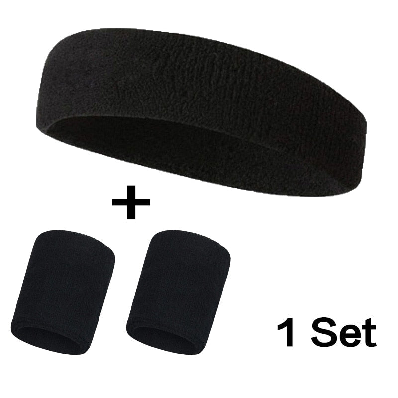 Cotton Athletic Headband Elastic Sweatband Protection Basketball Sport Adult Kids Gym Fitness Sweat Hair Band Volleyball Tennis - Yallafit