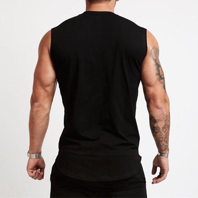 Cotton Gym Clothing Mens Workout Sleeveless Shirt Bodybuilding Tank Top Fitness Sportswear Mens Vests Muscle Singlets Tanktop - Yallafit