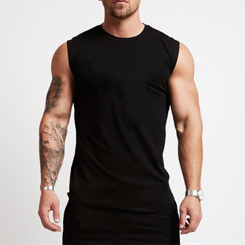 Cotton Gym Clothing Mens Workout Sleeveless Shirt Bodybuilding Tank Top Fitness Sportswear Mens Vests Muscle Singlets Tanktop - Yallafit