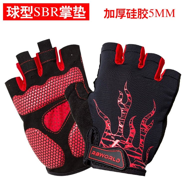 Cycling Gloves Half Finger Mountain Bike Short Finger Gloves Summer Men Women Thin Breathable Silicone Shock Absorption Bicycle Fixture - Yallafit